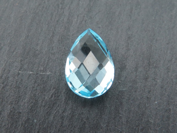 Sky Blue Topaz Faceted Pear 12mm