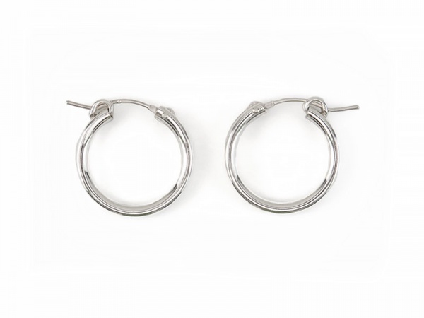 Sterling Silver Hinged Earring Hoop 19mm x 2.25mm ~ PAIR