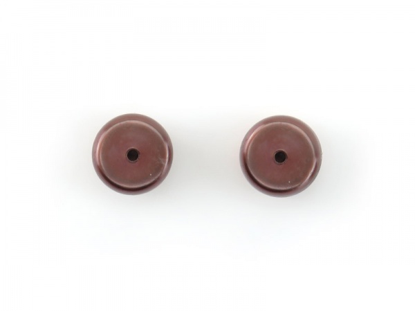 Freshwater Pearl Bronze Button 7.5-8mm ~ Half Drilled ~ PAIR