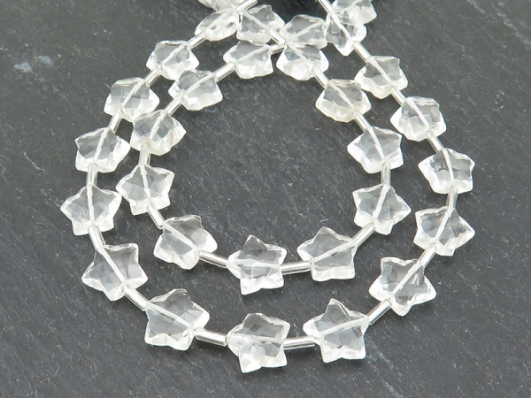 AA Crystal Quartz Faceted Star Beads 10mm (15)