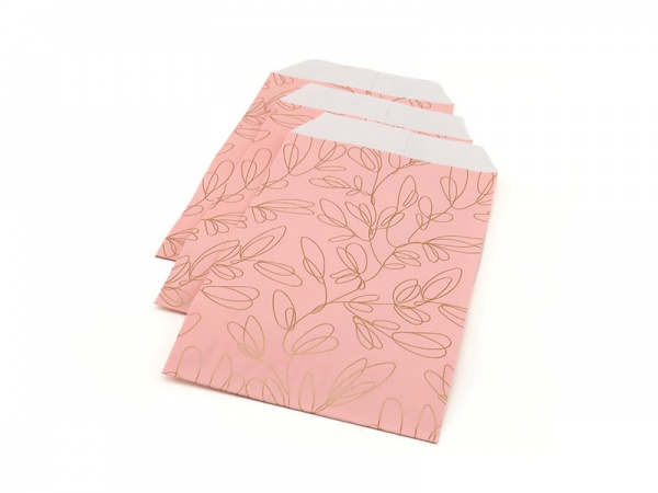 Paper Bag ~ Pink/Gold Leaf ~ 12cm x 7cm