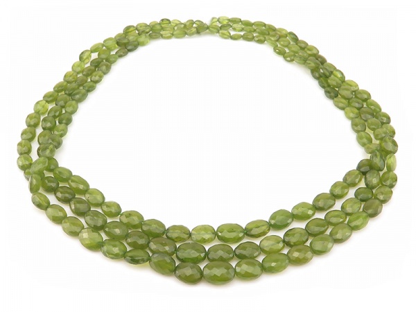 AA Vesuvianite Faceted Oval Beads 5.5-9.75mm ~ 16.5'' Strand