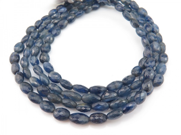 AA Blue Sapphire Faceted Oval Beads 5-7.75mm ~ 8.25'' Strand