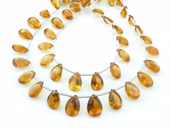 AAA Citrine Faceted Pear Cut Briolette ~ SINGLE ~ Various Sizes