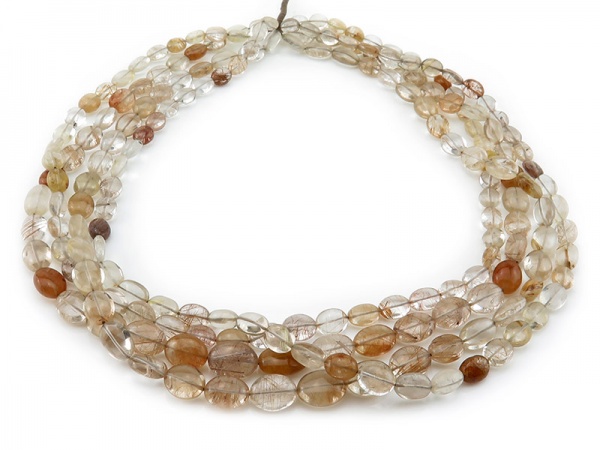 AAA Copper Rutilated Quartz Smooth Oval Beads ~ Various Sizes ~ 17'' Strand