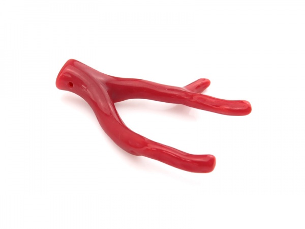 Red Coral Branch ~ Side Drilled ~ 30mm