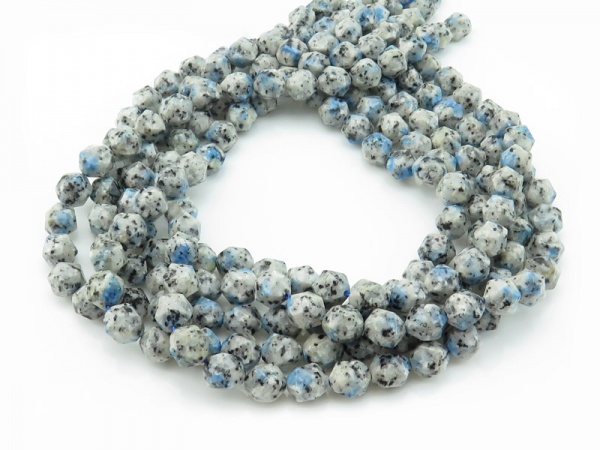 K2 Granite Faceted Round Beads 9-10mm ~ 15'' Strand