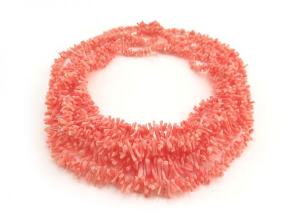 Pink Pacific Coral Stick Beads 4-14mm ~ 20'' Strand