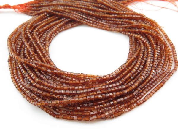AAA Hessonite Garnet Faceted Cube Beads 2.5mm ~ 15.5'' Strand