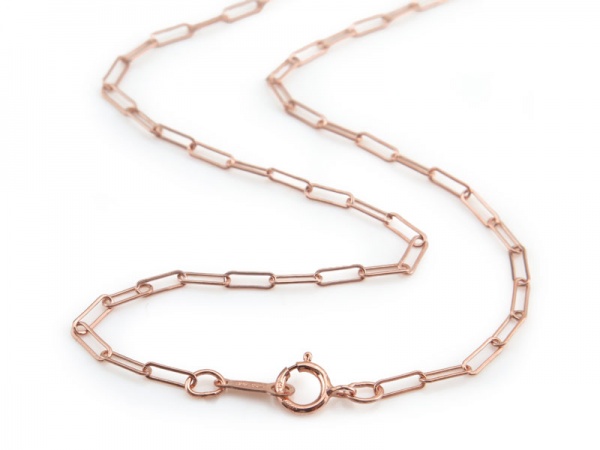 Rose Gold Filled Drawn Cable Chain Necklace With Spring Clasp ~ 18''