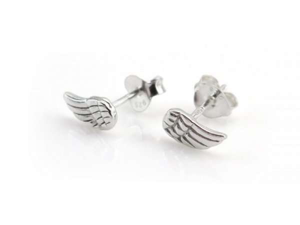 Sterling Silver Wing Ear Studs ~ PAIR