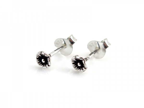 Sterling Silver Small Flower Ear Studs ~ PAIR