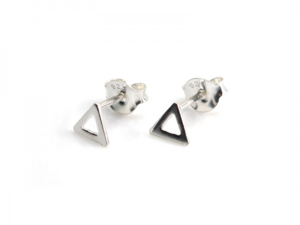 Sterling Silver Triangle Ear Studs ~ PAIR