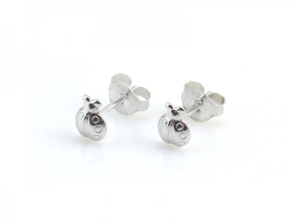 Sterling Silver Ladybird Ear Studs ~ PAIR
