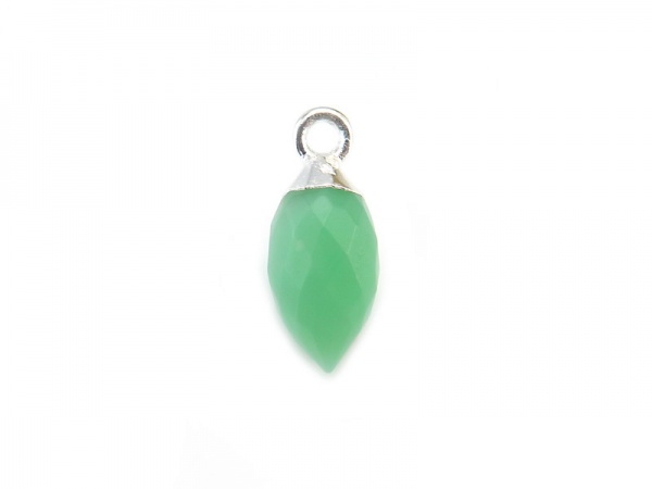 Sterling Silver Chrysoprase Marquise Charm 13mm