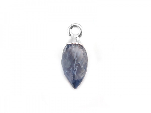 Sterling Silver Iolite Marquise Charm 13mm
