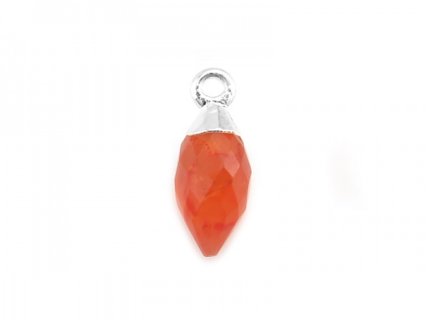 Sterling Silver Carnelian Marquise Charm 13mm