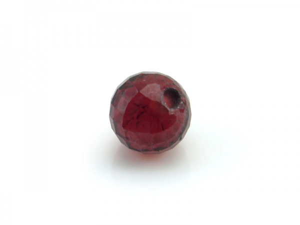 Garnet Micro-Faceted Round Ball 6mm ~ Half Drilled ~ SINGLE
