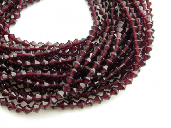 AA Garnet Faceted Bicone Beads 4mm ~ 15.5'' Strand