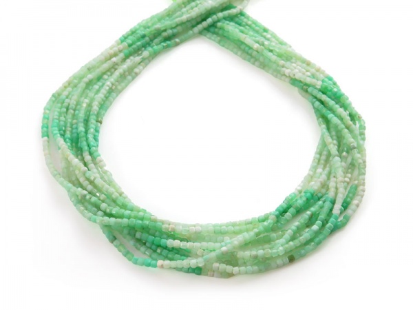 AA Chrysoprase Faceted Cube Beads 2.5mm ~ 15.5'' Strand