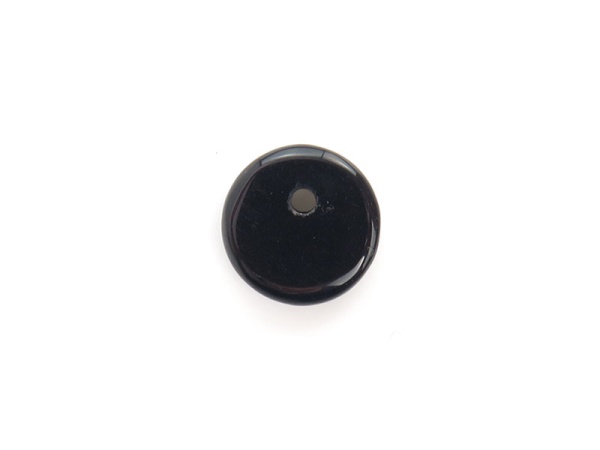Black Onyx Flat Disc Briolette 8mm ~ SINGLE