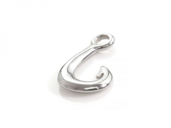 Sterling Silver Fish Hook Charm 10mm