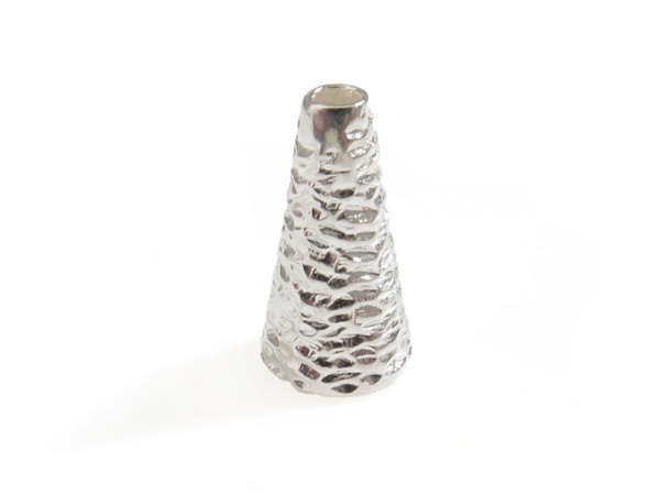 Sterling Silver Textured Bead Cone 13mm