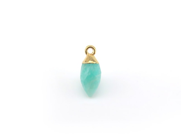 Gold Vermeil Amazonite Marquise Charm 13mm