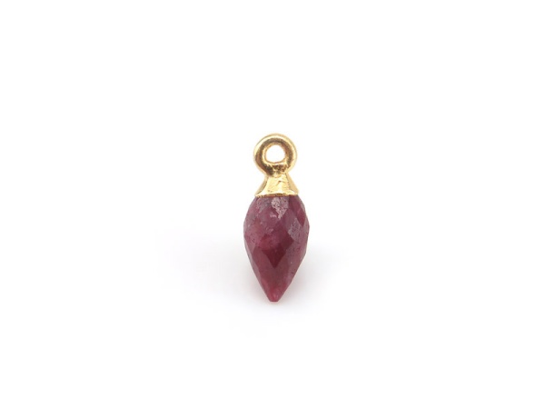Gold Vermeil Ruby Marquise Charm 13mm
