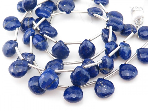 AAA Lapis Lazuli Micro-Faceted Heart Briolettes ~ Various Sizes