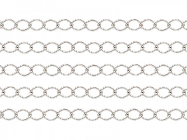 Sterling Silver Curb Chain 4 x 2.75mm ~ by the Foot