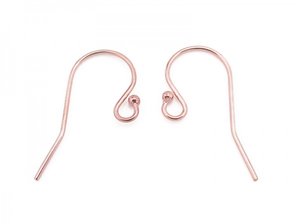 Rose Gold Filled Ball End Ear Wire ~ PAIR