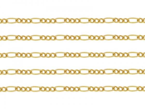 Gold Filled Figaro Chain 3.75mm x 1.75mm ~ by the Foot