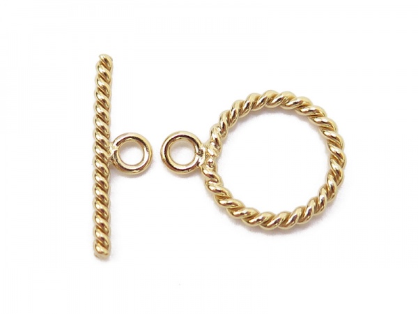 Gold Filled Twisted Toggle and Bar Fastener 11mm
