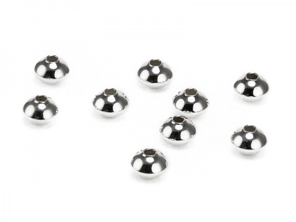 Sterling Silver Saucer Bead 4.5mm ~ Pack of 10