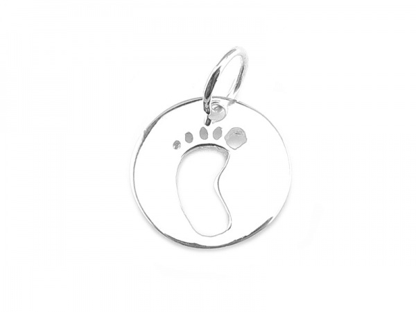 Sterling Silver Baby's Foot Charm 12.5mm