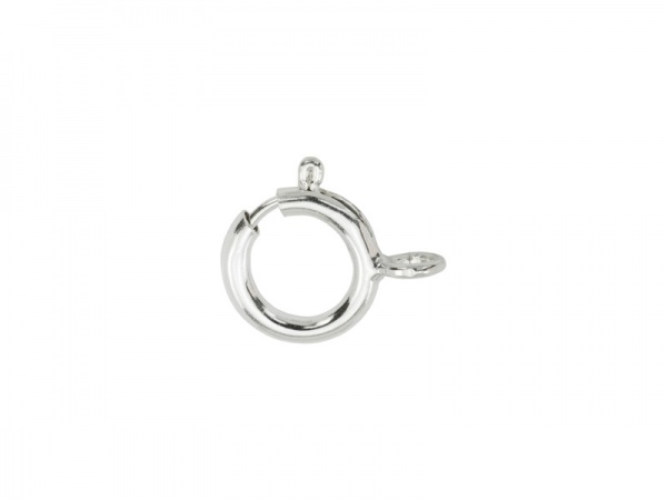 Sterling Silver Spring Ring Clasp w/Open Ring 6mm