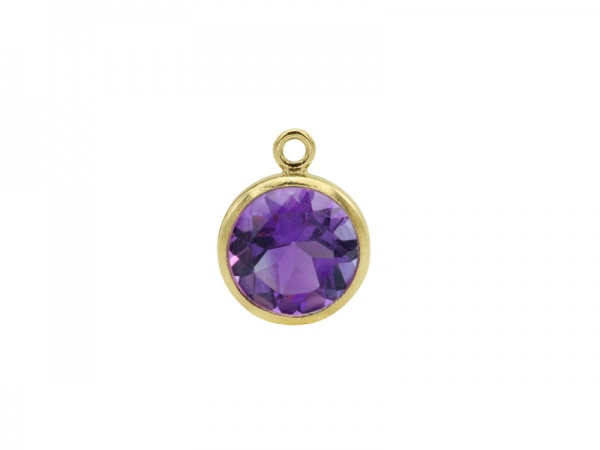 Gold Filled Amethyst Charm 8.5mm