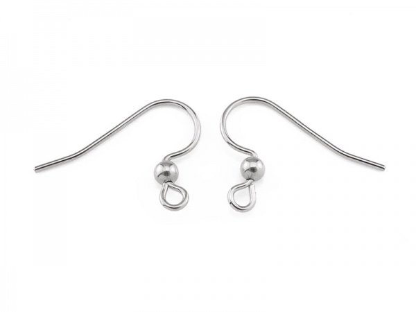 Sterling Silver Bead Ear Wire ~ PAIR