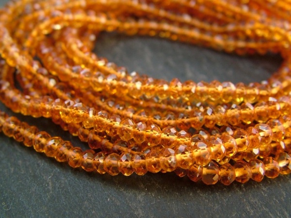 AA Madeira Citrine Faceted Rondelles 2.75mm ~ 14.5'' Strand
