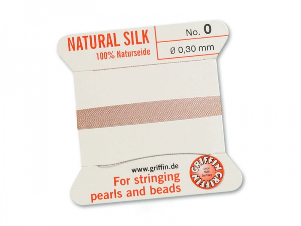 Griffin Silk Beading Thread & Needle ~ Size 0 ~ Light Pink