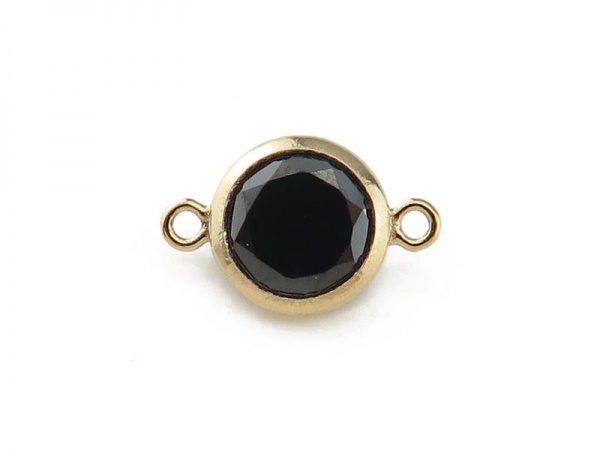 Cubic Zirconia Gold Filled Connector ~ Black ~ 10.75mm