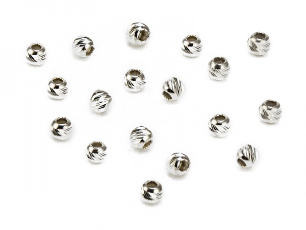 Sterling Silver Multi Cut Bead 2mm ~ Pack of 10