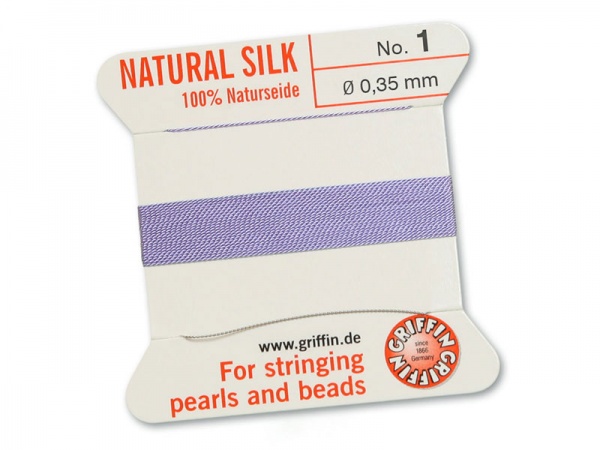 Griffin Silk Beading Thread & Needle ~ Size 1 ~ Lilac