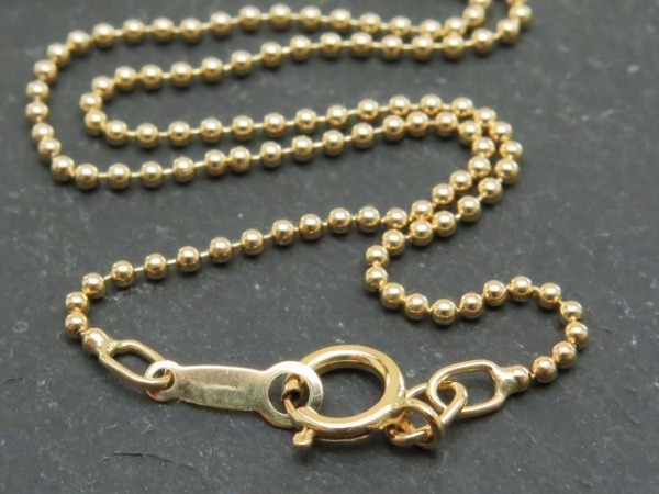 Gold Filled Bead Chain Necklace with Spring Clasp ~ 16''