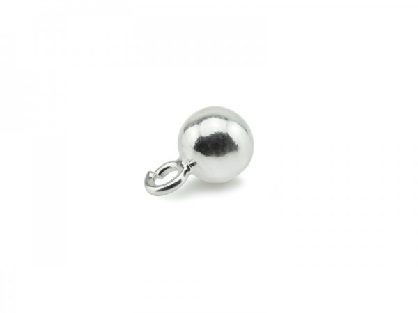 Sterling Silver Ball Charm w/Open Ring 6mm