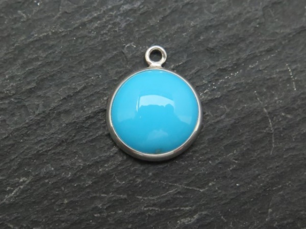 Sterling Silver Turquoise Charm 11mm