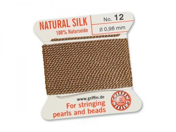 Griffin Silk Beading Thread & Needle ~ Size 12 ~ Beige