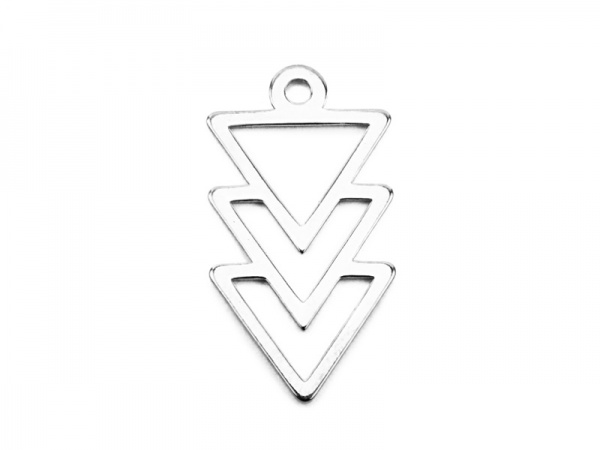 Sterling Silver Triangles Pendant 16mm