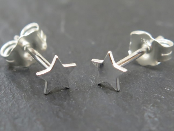 Sterling Silver Star Ear Studs ~ PAIR